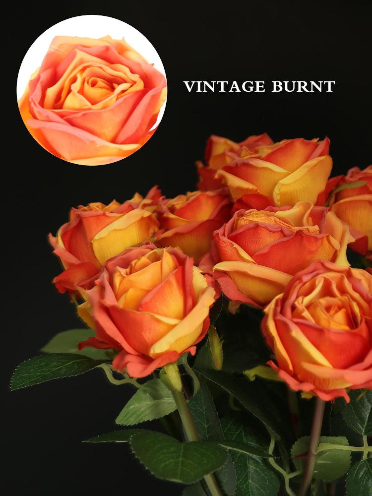 12 buc. trandafiri flori artificiale flori uscate de matase artificiale pentru decoratiuni cu tulpini unice pentru aranjamente florale flori de nunta