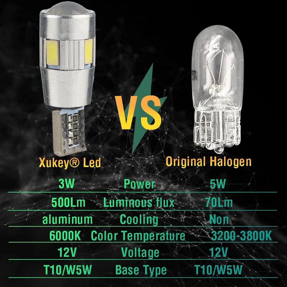 2PCS Car Reading Light T10 LED Bulbs Plug And Play Common Uses License Plate Lights Map Lights Brake Lights Fog Lights Etc