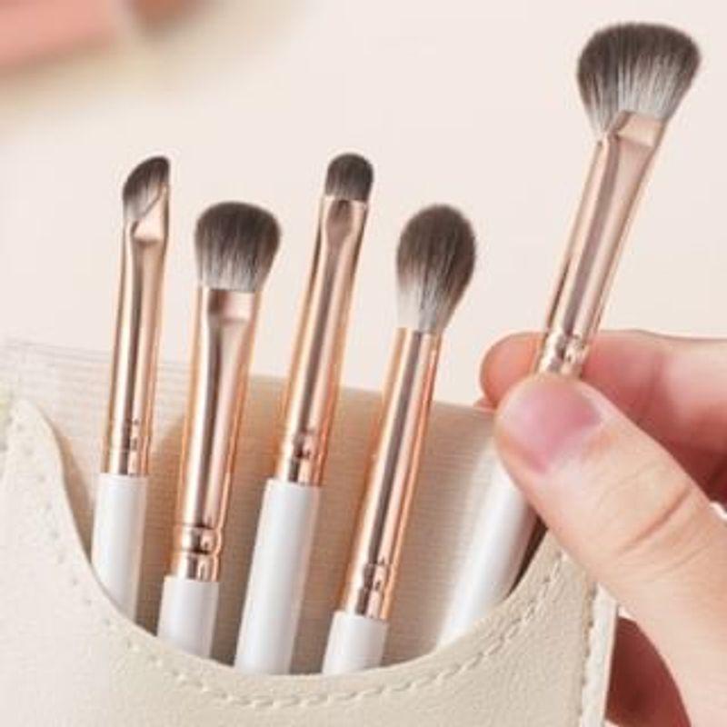 Jericoure - Set of 5: Eye Makeup Brush with Case