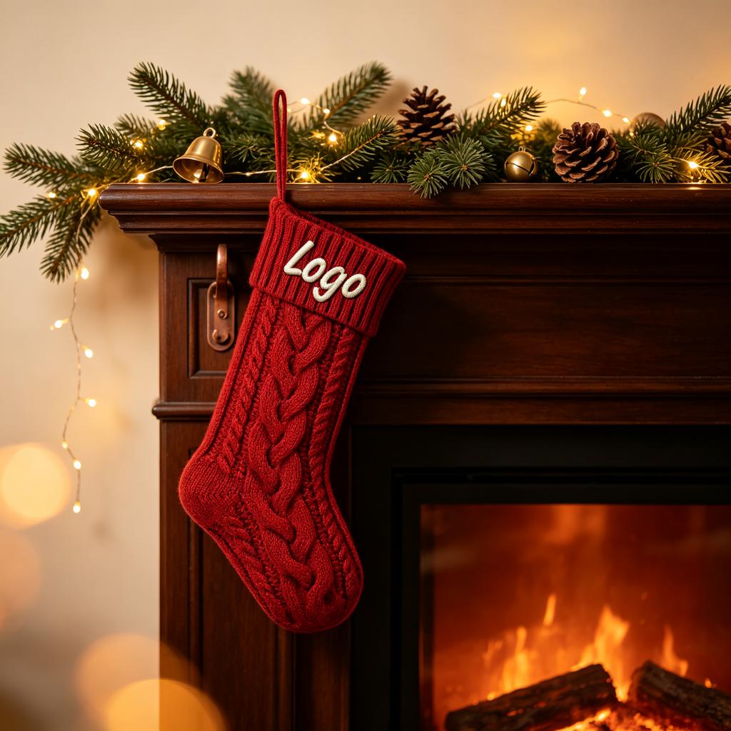Personalized Christmas Stocking Custom Embroidered Name Christmas Stocking, Xmas Gift Christmas tree Hanging Holiday Decor