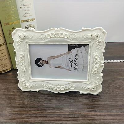 1Pc Luxury Resin Photo Frame In Vintage European Style - Decorative Ornament for Wedding Memories, Desktop Use