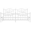 Metal Bed Frame with Headboard and Footboard White 193 x 203 cm