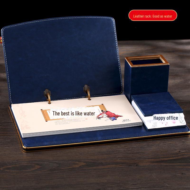 

Креативный настольный календарь из дерева и кожи на 2024 год с настраиваемым логотипом