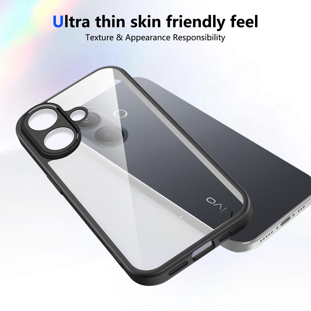 KEYSION Transparente Handyhülle für VIVO V60 Lite 5G Weiches Silikon+PC Klare stoßfeste Handy-Rückseite für IQOO Z10R