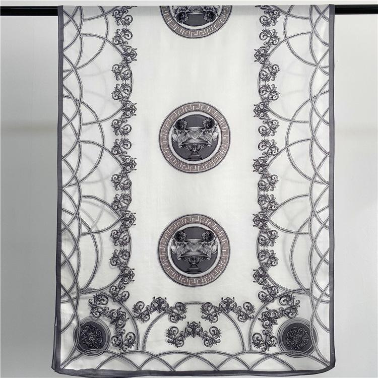 Fashion Belt Chain Printed Silk Scarf Travel Holiday Sun Protection Scarf Air-conditioning Room Decoration Shawl Gift