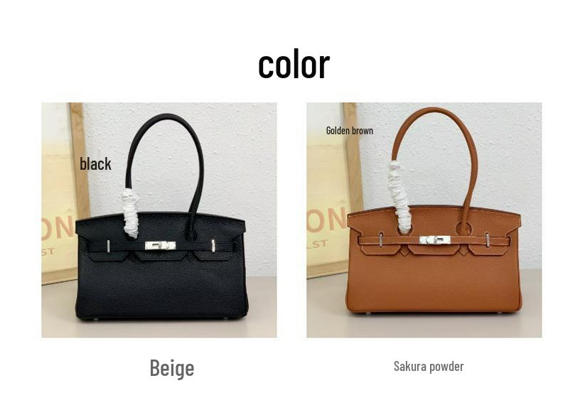 Lychee Pattern Platinum Kelly Bag: Classic European & American Light Luxury Leather Handbag, Women's Single Shoulder & Crossbody