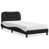 VidaXL Bed with Mattress Black and White 90x200 Cm Faux Leather 3208701