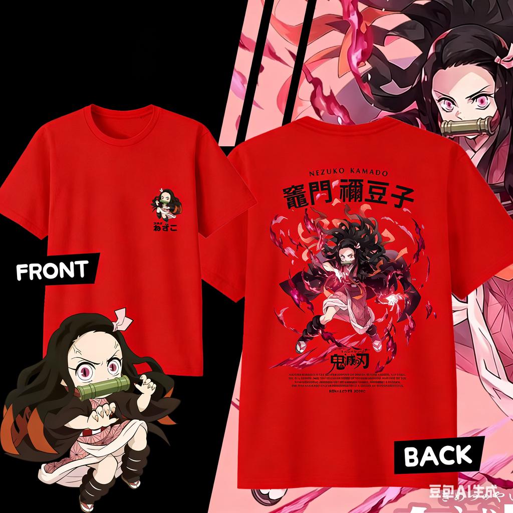 Demon Slayer Kamado Nezuko Pure Cotton Tshirt for 2026 Summer KidsUnisexsWomens Fashion Casual Cosplay Short Sleeved Tshirt