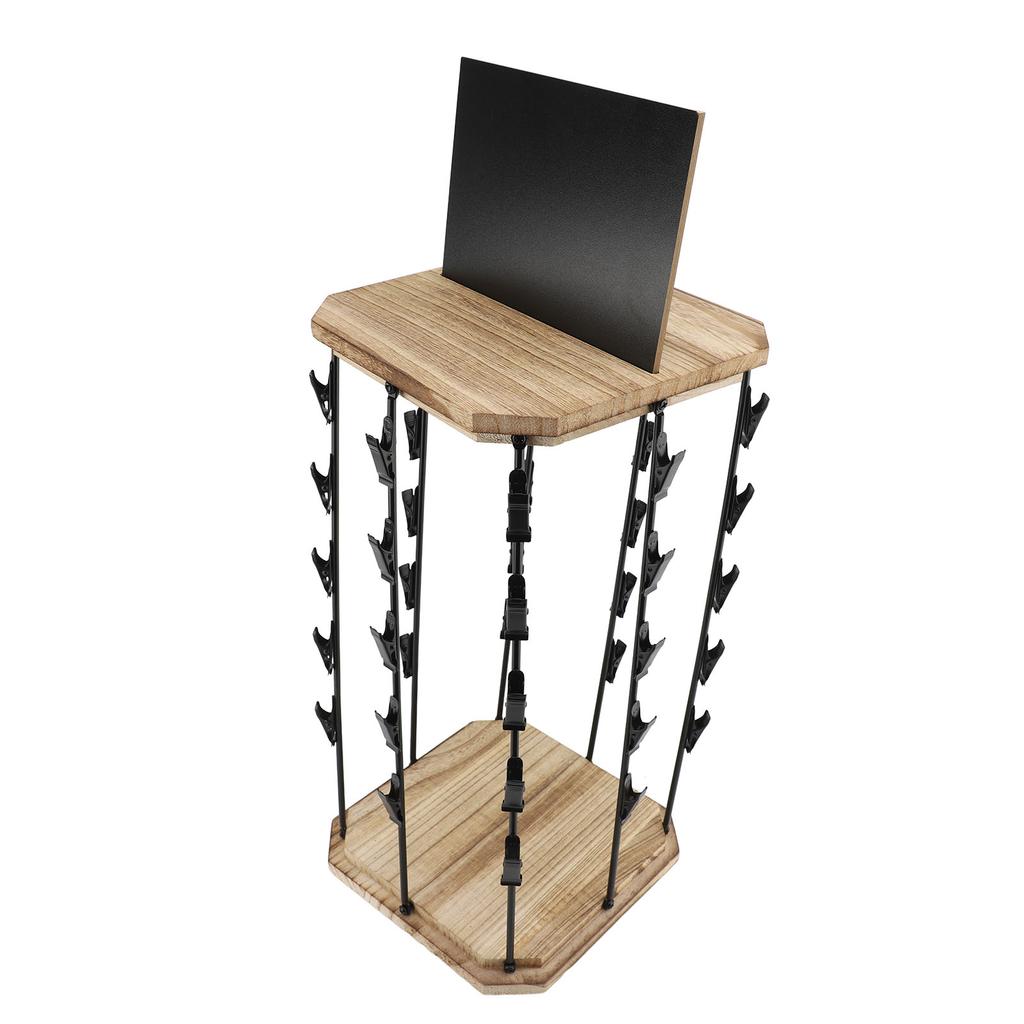 Chipständer 5 Etagen 40 Klemmen 360 Grad drehbar Snack-Organizer mit Holzfuß für