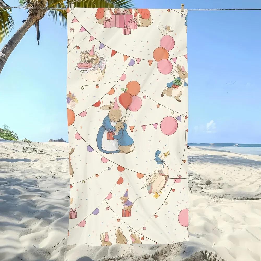 Cartoon Towel Soft Pool Gift For Travel Gym Shower Camping P-Peter-Rabbit Quick Dry Cute Sports Large Beach Towel