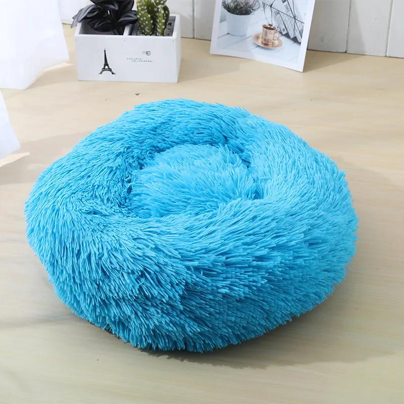 Okrągły pluszowy szczeniak Sfinks łóżko dla kota głębokie spanie legowiska dla kotów Gotas Katten Kedi Garfield Nest Sofa mascotas Materiały Produkty
