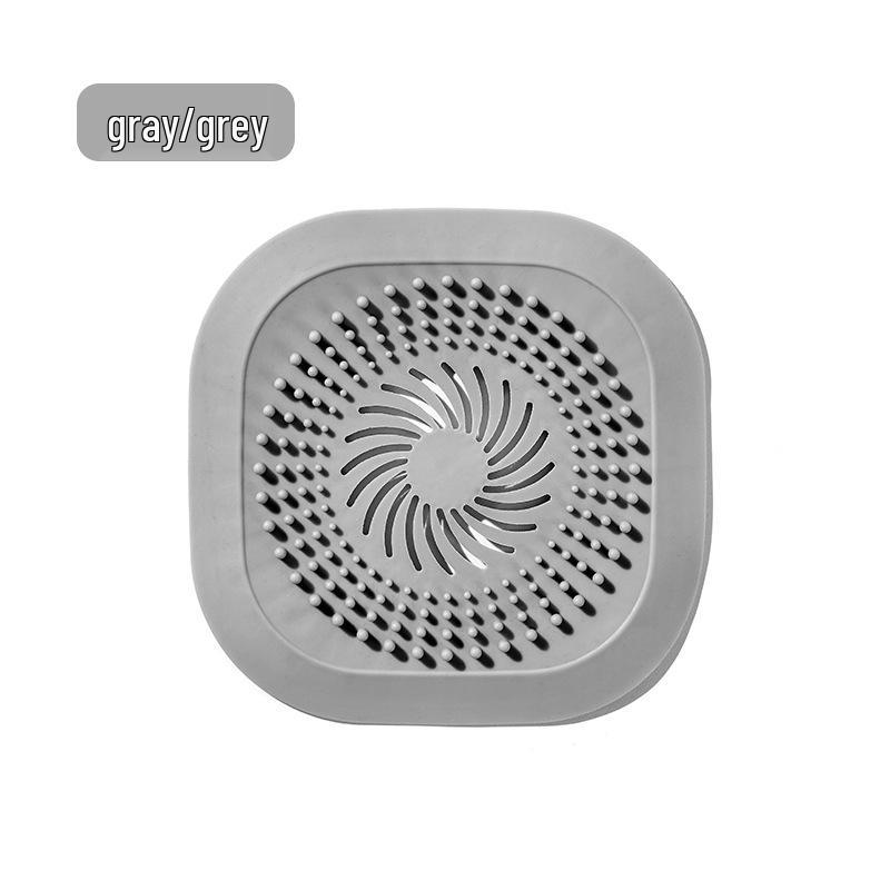 Square Silicone Bathroom Drain Cover, Anti-Clogging Hair Filter