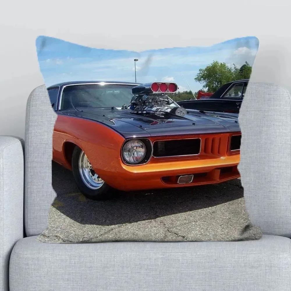 Retro Car Antique Car Pattern Print Pillow Cover Bedroom Living Room Office Sofa Study Children's Room Car Seat Pillow Cover