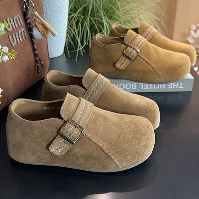 All-inclusive höhenerhöhende Boken-Schuhe für Damen 2025 neuer Herbst weichsohlige faule Leute mit einem Pedal, schöne dicksohlige Boken-Schuhe fo