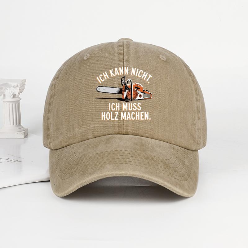 

Vintage German Chainsaw Quote Print Washed Baseball Cap Adjustable Unisex Gift For Lumberjacks & Woodworkers хаки