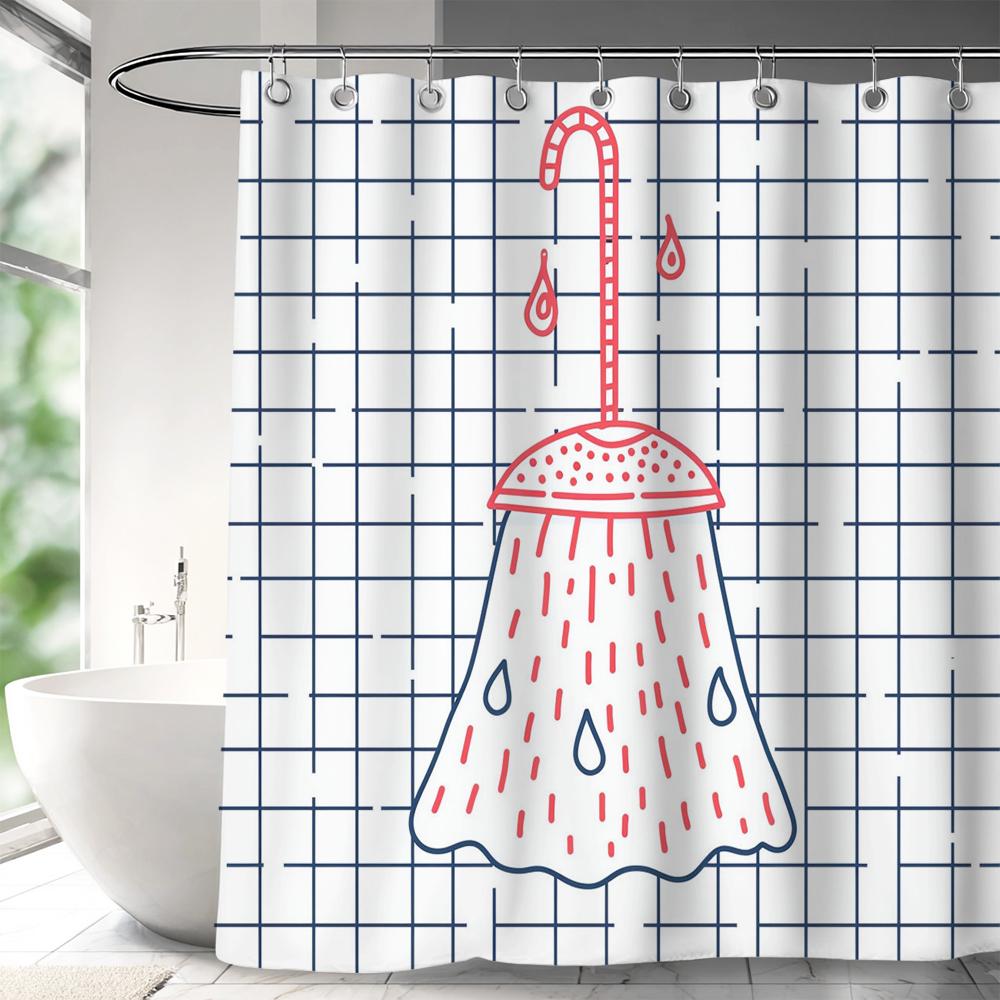 1 pc Modern Minimalist style Shower Curtains With Hooks Bathroom Curtains , Printing Shower Curtain Home Decoration Curtain