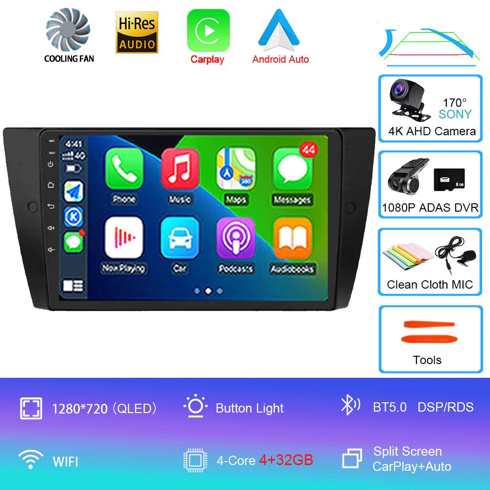 Android14 Carplay Auto For BMW E90 E91 E92 E93 3 Series Multimedia Car Radio Player WIFi+4G No 2din DVD Stereo Head Unit GPS DSP