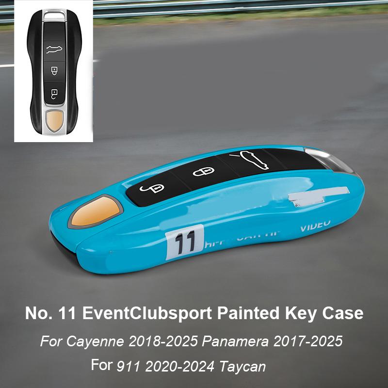 Pro Porsche Panamera Cayenne Macan 718 Cayman Boxster 911 Taycan 10-25 Auto Zelená Grello Lakovaný Klíčenka Ochranný Kryt