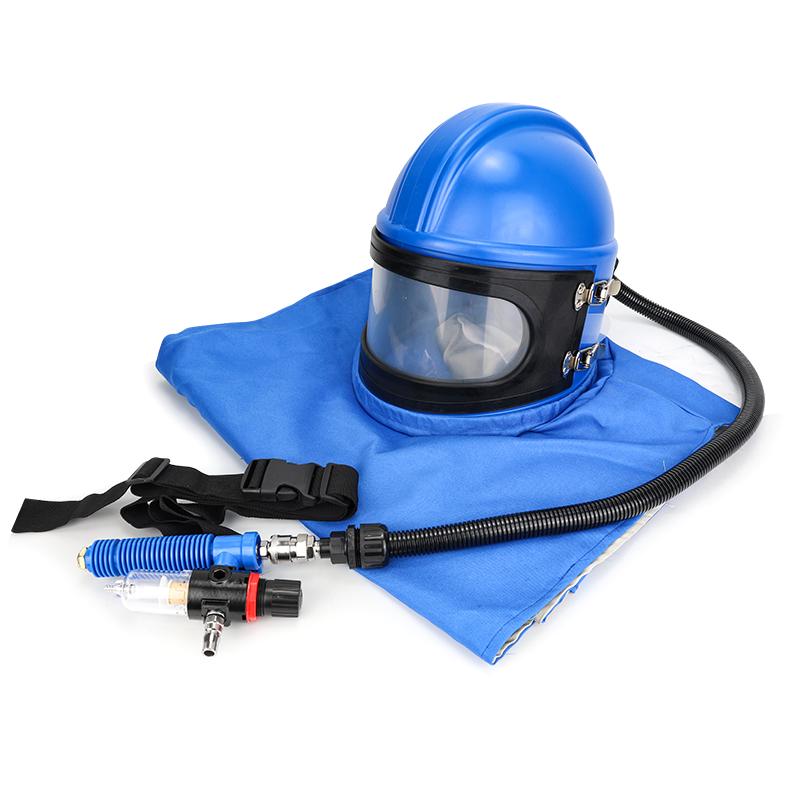Air-Conditioned Sandblasting Helmet & Protective Suit with Oxygen Supply, Activated Carbon Filter, and Temperature Regulator