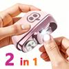 2026 Multifunctional Electric Nail Clipper 2 in 1 Auto Trimmer Polisher 2 Speed LED Light Rechargeable for Kids Adults Home Use Portable Nail File