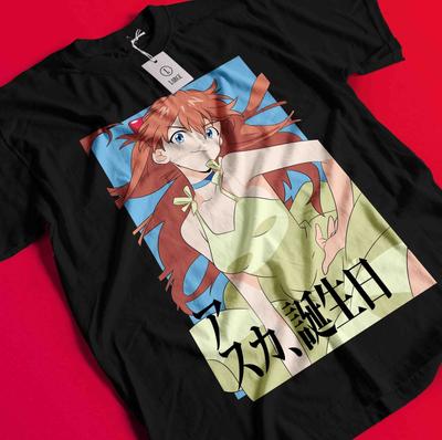 Neon Genesis Evangelion T-Shirt Eva Shirt Asuka Tshirt Ayanami Tee Mari Misato BB888