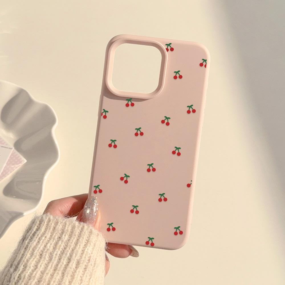 Süße Cartoon-Kirschen-Muster Handyhülle Für iPhone 17 16 15 14 13 12 11 Pro Max Plus Silikon Stoßfeste Hüllen Abdeckung