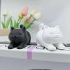 Impression 3D Super Mignonne Créative Simulation Petite Statue de Chat Rondouillard Ornement, Statue de Chat Créative à la Mode, Décoration de Bureau