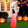 In-stock Inflatable Glowing White Ghost Pumpkin for Outdoor Halloween Decoration