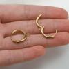 10pcs Stainless Steel Gold Plated 16mm Hoop Earring Hook with Loop Ear Post Jump Ring French Earrings Earwire DIY Jewelry Making