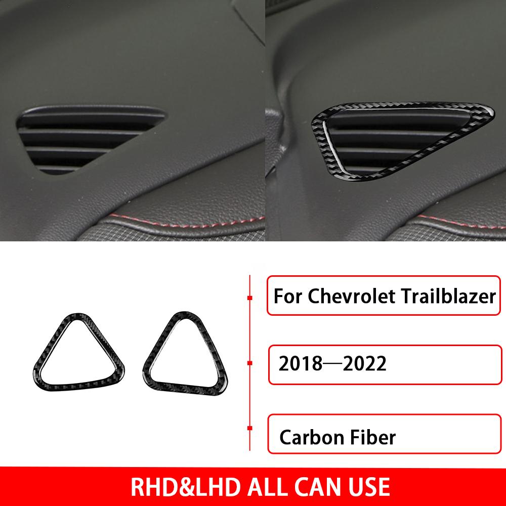 For Chevrolet Tailblazer Equinox 2018— Carbon Fiber Car Dashboard Air Vent Frame Cover Trim Sticker Decorative Accessories