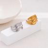 Polished Titanium Bowknot Stainless Steel Open Ring