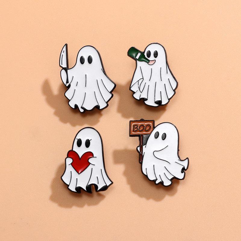 Halloween Cartoon Geist Brosche: Niedliche Legierung Emaille Rucksack Schnalle & Kleider Dekorationszubehör