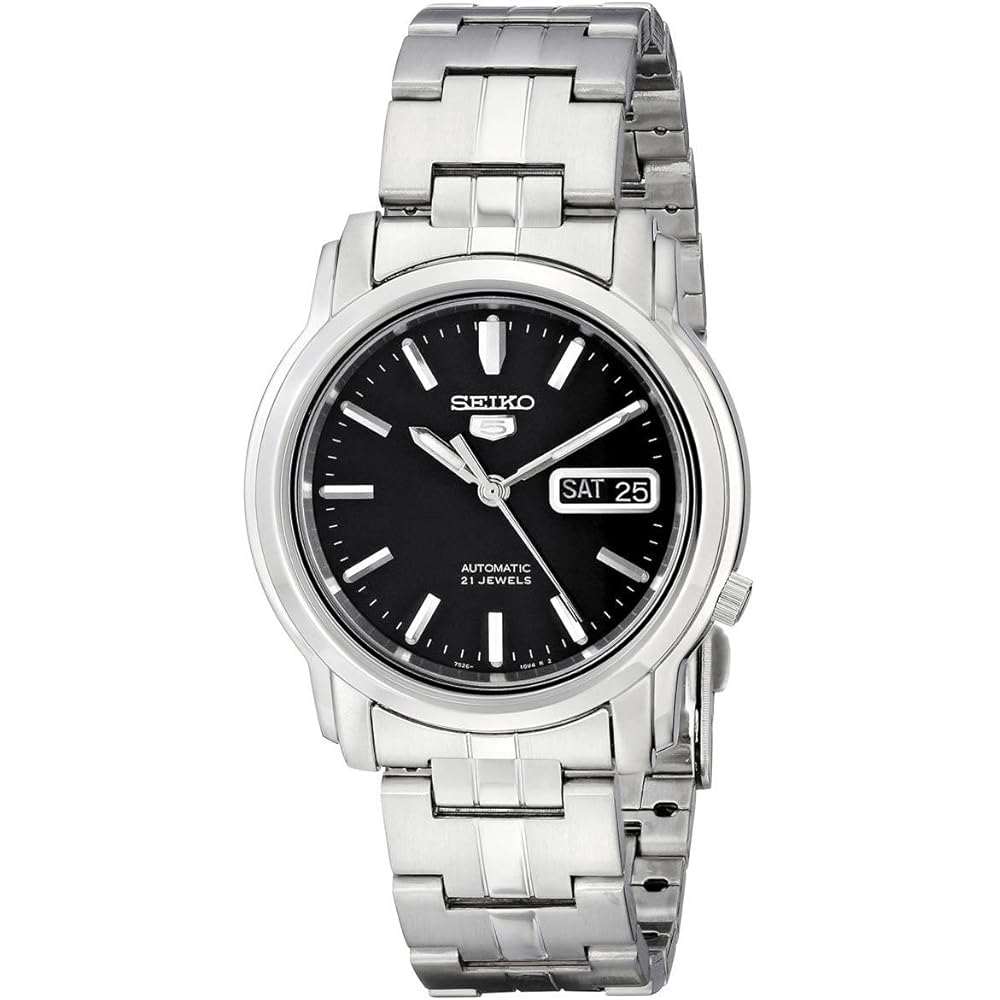 Seiko SEIKO 5 Automatic Watch SNKK71K1 Stainless Steel Black Dial Men s Wristwatch