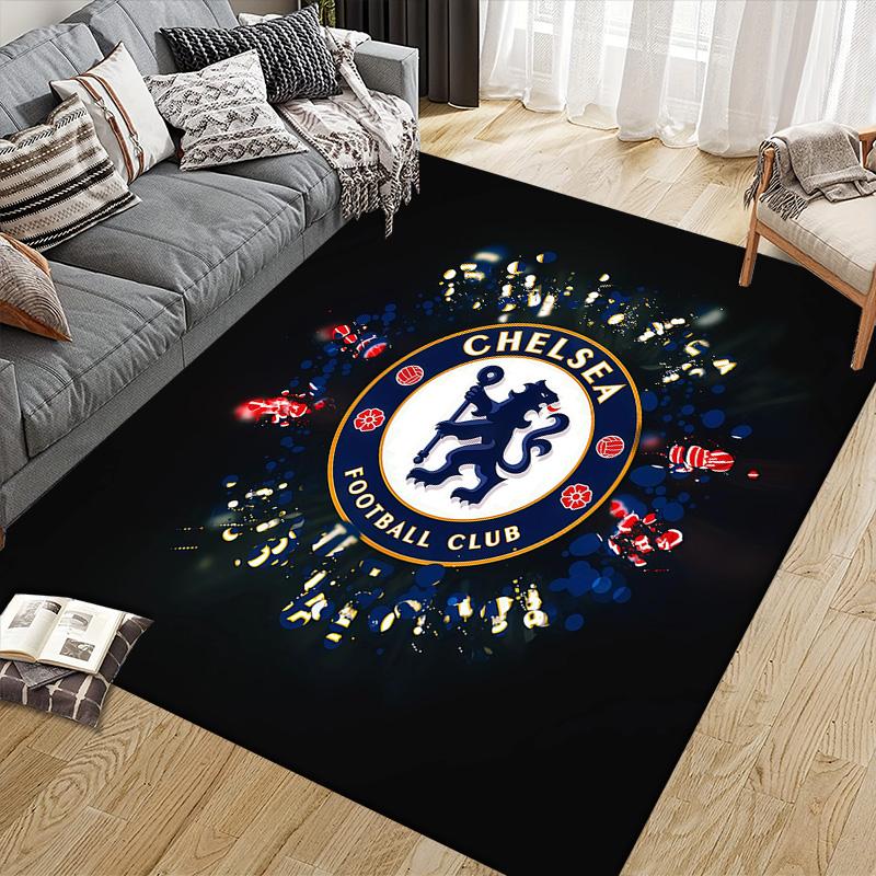 Chelsea Football Club2 Flannel Pattern Square Carpet,Area Rug,Carpet Rug for Living Room Bedroom Sofa Playroom Decor,Non-slip Floor Mat