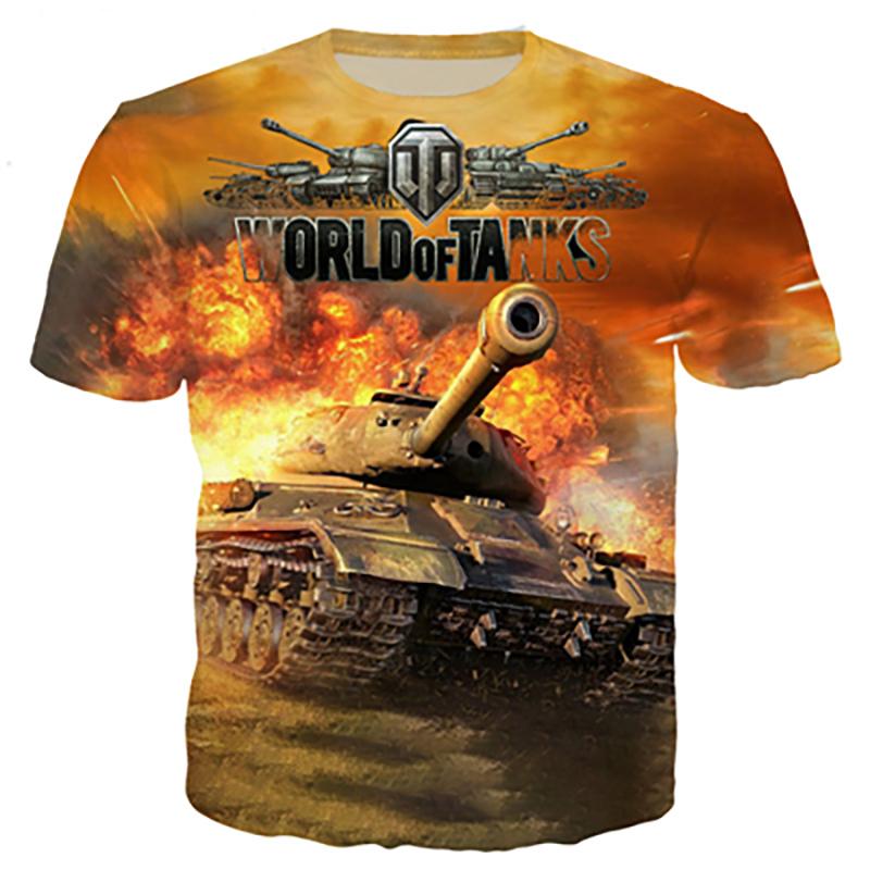 Magliette Stampa 3D Gioco World Of Tanks Estate Uomo Donna Moda Casual T-Shirt Oversize a Maniche Corte Magliette da Uomo Top Abbigliamento Uomo