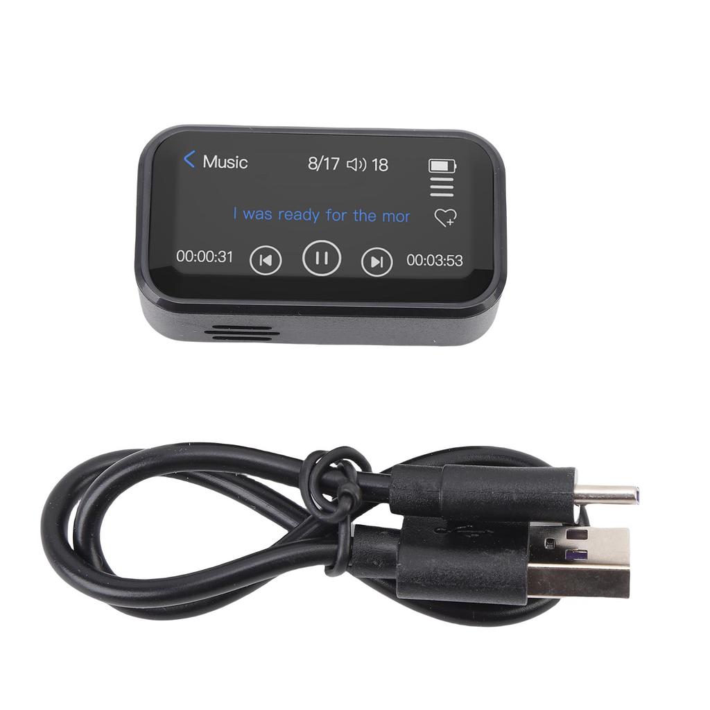 BT MP3 Player Portable Back Clip 1.47in Full Touchscreen 32GB HiFi Lossless Music Player Radio