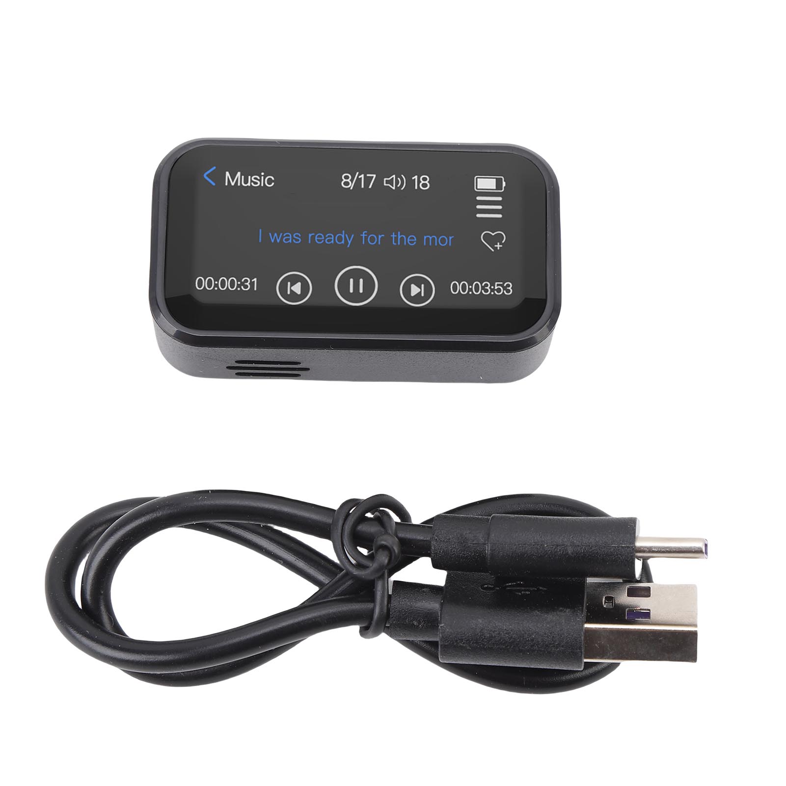 

Портативный MP3-плеер BT с задним зажимом, 1,47-дюймовый полносенсорный экран, 32 ГБ, Hi-Fi плеер для музыки без потерь, радио