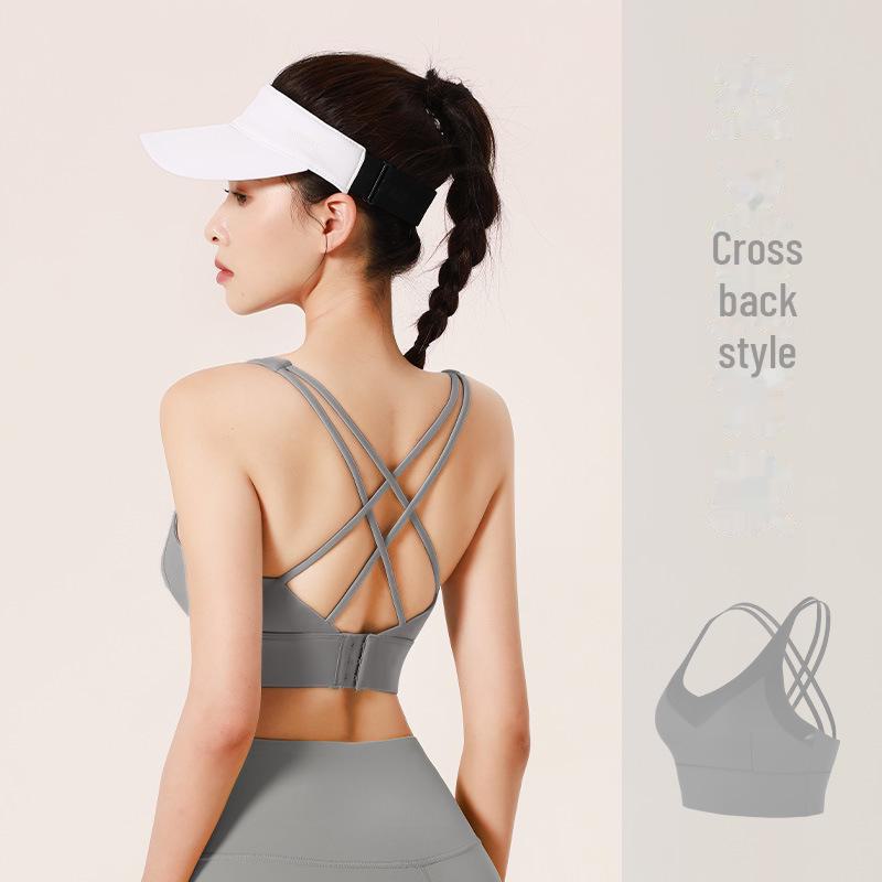 Juyitang Women's Adjustable Cross-Breasted Shockproof Sports Bra