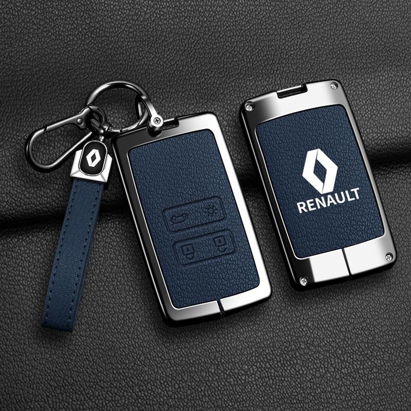 Interior Stickers Zinc Alloy Car Key Case Bag Metal Key Shell For Renault Sandero Duster Clio 5 Captur Austral Kadjar Megane Lo
