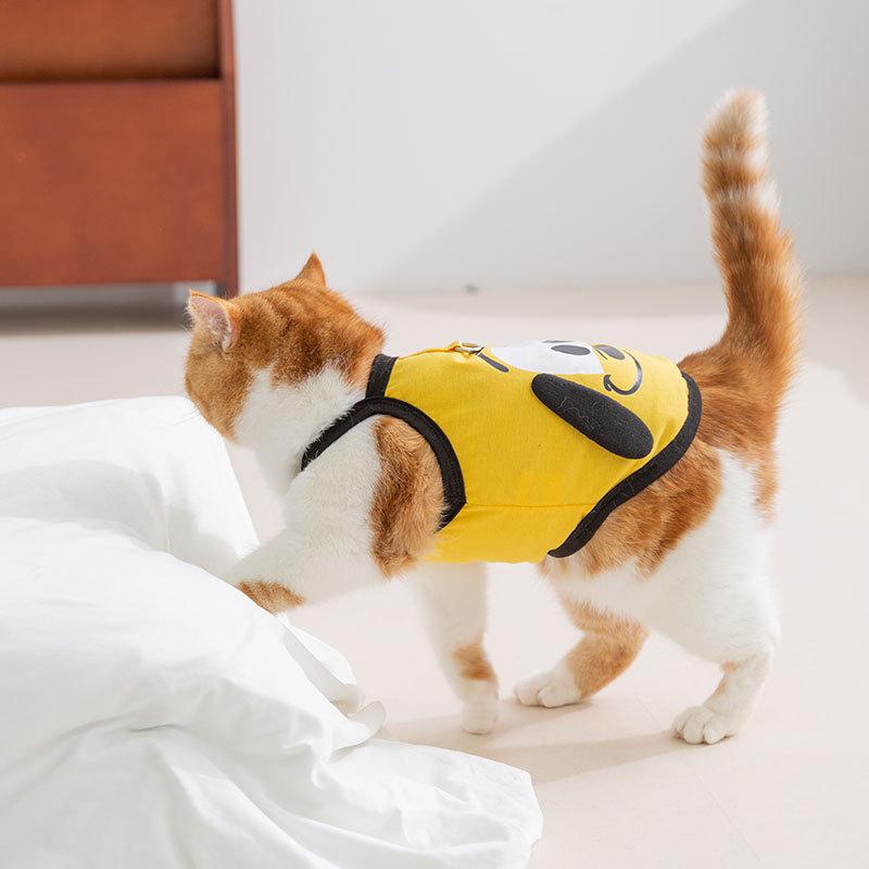 

Spring and Summer Thin Cute Cat Clothing Breathable Two-legged Kitten Puppy Suspender Teddy Puppy Dog Pet Clothing XXL (recommended weight 15-9kg)