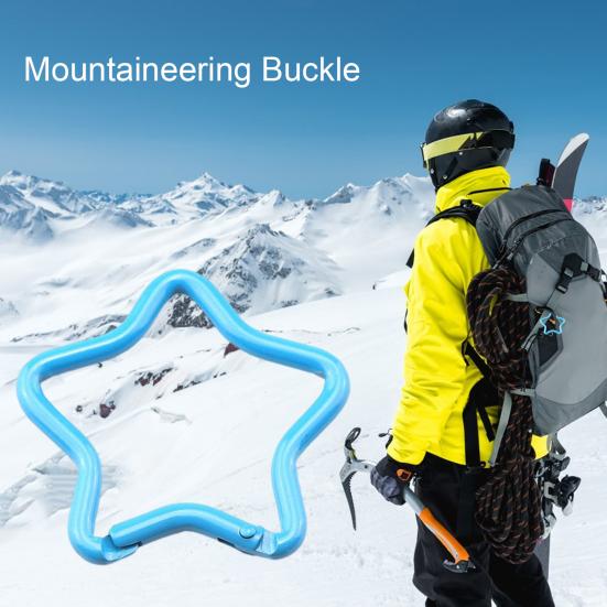 10Pcs Multicolor Pentagram Star Carabiner Buckle Aluminum Alloy Carabiner Hook Clips DIY Accessories for Keychain Buckle for Camping Hiking