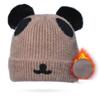 Women's Autumn Winter Cute Little Bear Knitted Woolen Hat Cartoon Plush Warm Ear Protection Cap