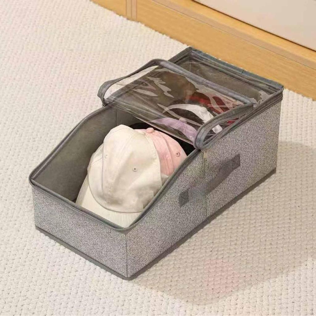 Hat Organizer for Baseball Display Case Container with Clear Window Holder Storage Box