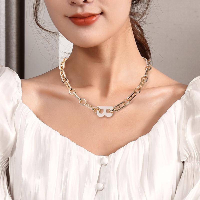 Inspired Trendy Ins Letter Pendant Necklace For Women In Durable Titanium Steel Material