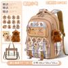Cartoon multi-compartment schoolbag, female student-level large-capacity backpack, cute new girls' back