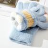 - Jahre alt~ Mittelalterliche und ältere Kinder Winter Thermo Handschuhe Mädchen gestrickt Fünffinger dreidimensionales Häschen Cartoon niedlich Student