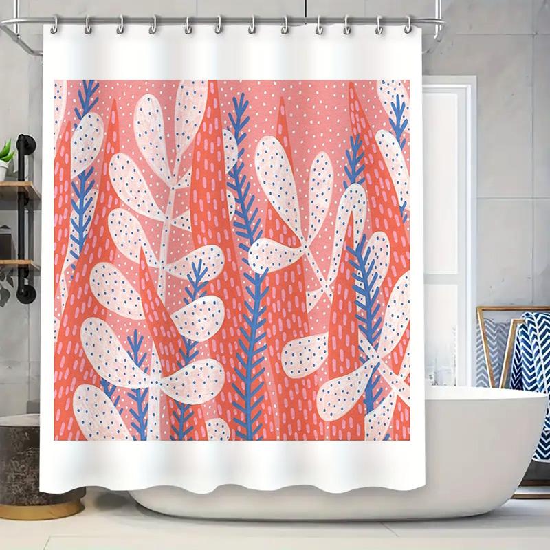 

Botanical Shower Curtain Floral Pattern Bathroom Decor Nature Inspired Backdrop Tropical Leaves Wall Art Home Textile Aesthetic W60H190(CM)-1 Pcs