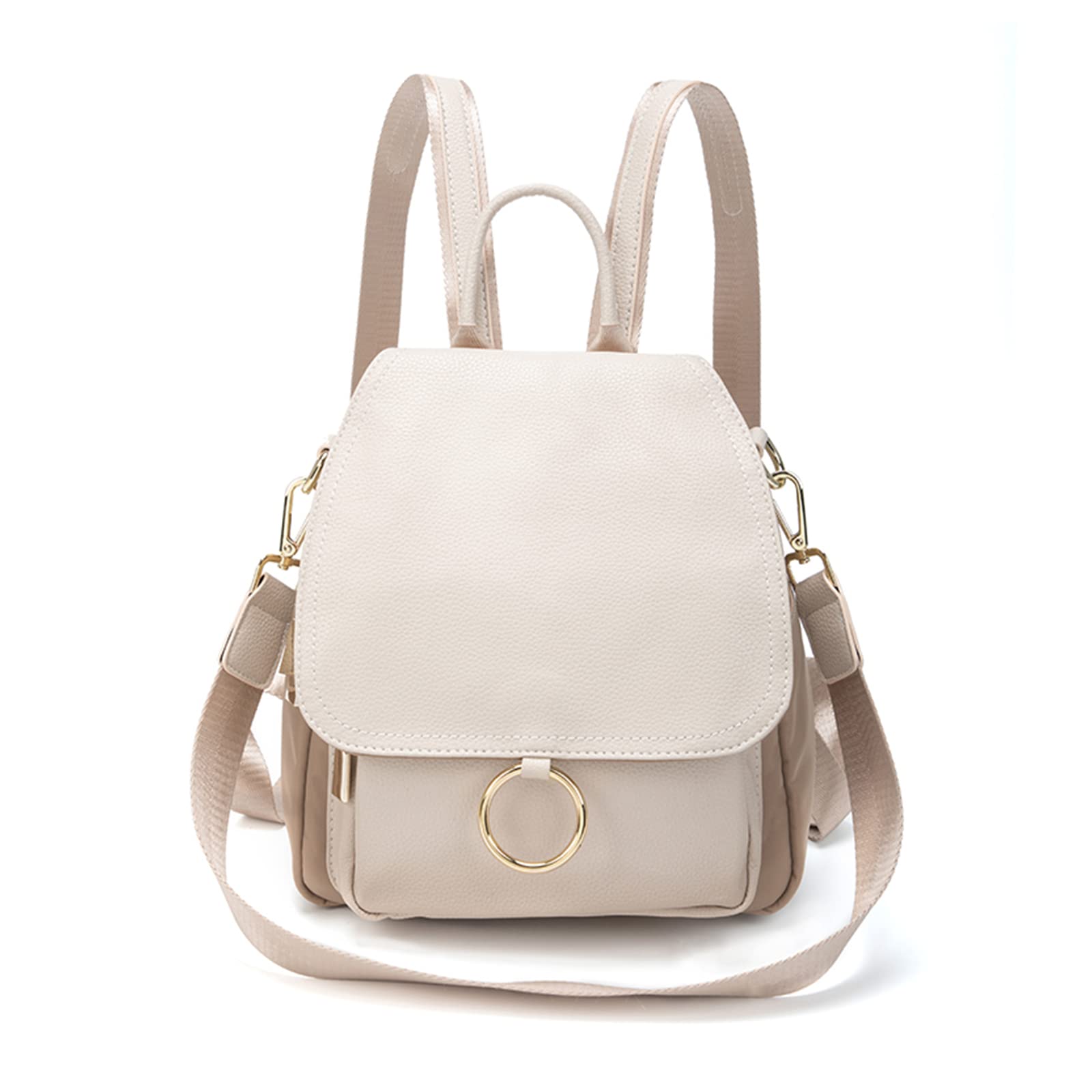 

Rucksack Shoulder Mini 8 Large Oxford PU Beige [SUNLUTO] Women s Bag, Small, Cute, 3-Way Bag, Stylish, Simple, Pockets, Capacity, Backpack, бежевий