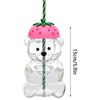 2025 Bear Glass Cup with Lid Bear Straw Cup Cute Teddy Bear Glass Cup  Home Bar