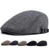 Men's Vintage Wool Newsboy Hat - Thick Autumn/Winter Beret for Middle-aged & Elderly